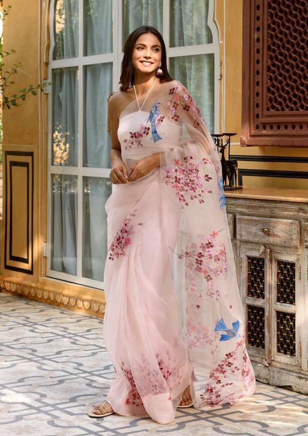 Five Designs New Designer Organza Saree Collection